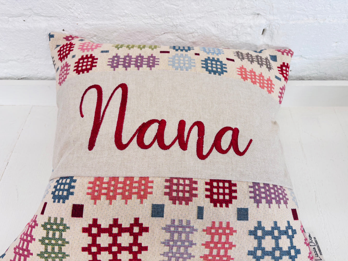 Welsh Blanket Mother's Day Gift, Personalised Cushion, Gift for Mum.