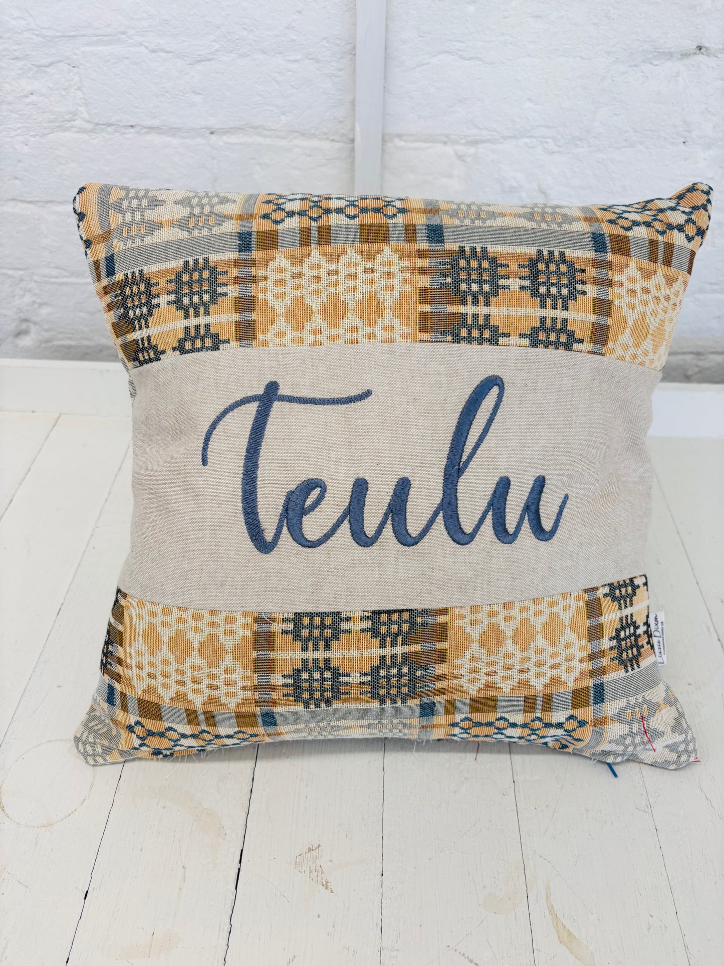 New Welsh Blanket Cushion. 16” Square Cwtch Cushion Personalised cushion