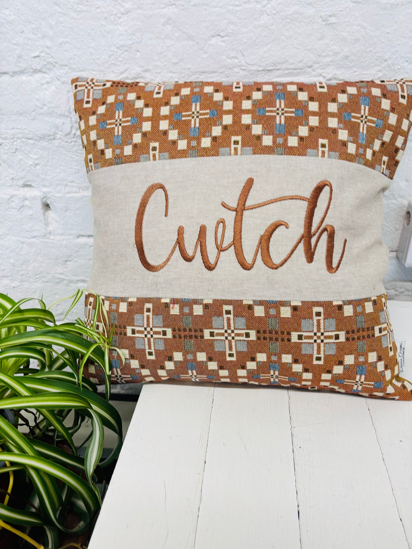 Vintage Cross Welsh Blanket Square Cushion-Personalised Cushion- Quote  Cushion