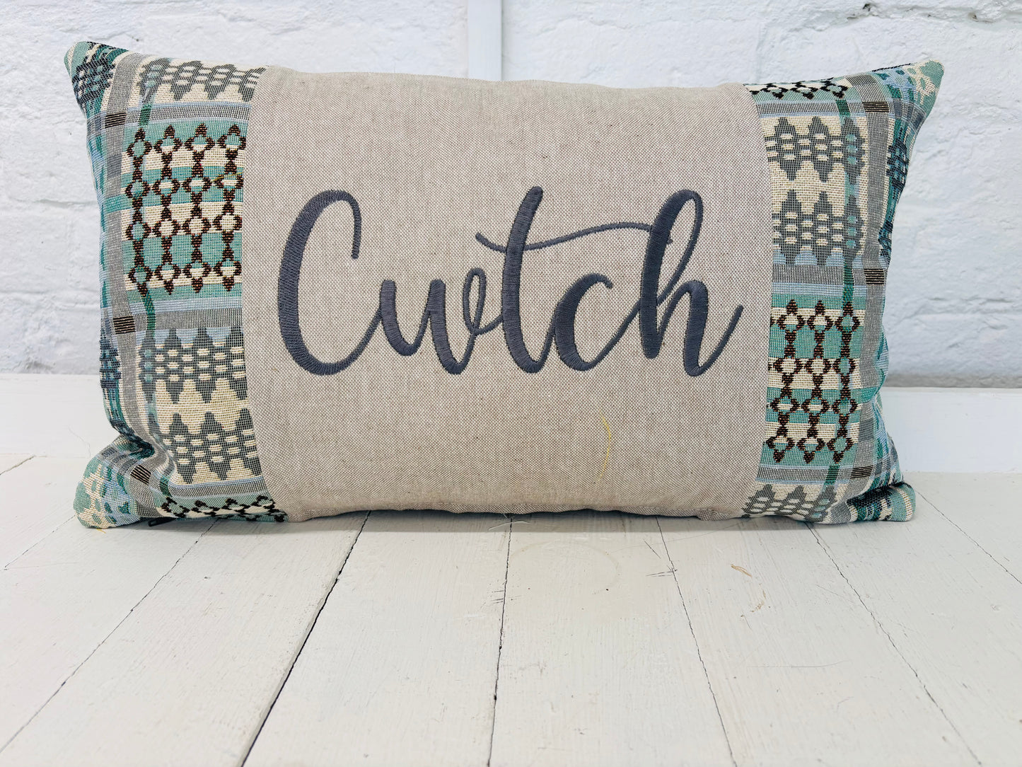 Cwtch Welsh Blanket -Rectangle Cushion