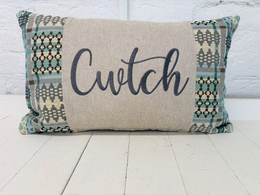 Cwtch Welsh Blanket -Rectangle Cushion