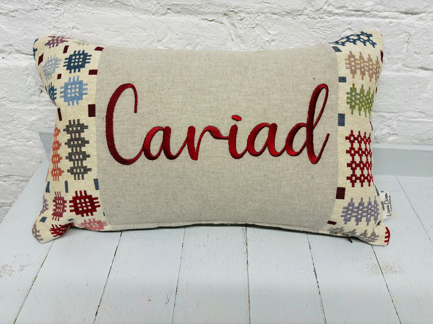 Welsh Blanket style Cushion- Cariad Rectangle   Cushion