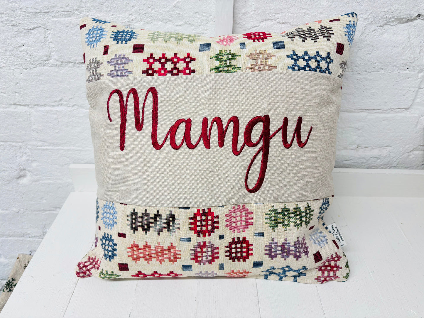 Welsh Blanket Mother's Day Gift, Personalised Cushion, Gift for Mum.