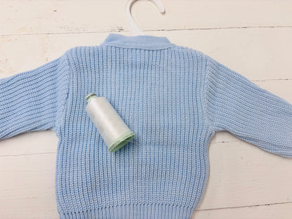 Blue Personalised Knitted Baby Cardigan