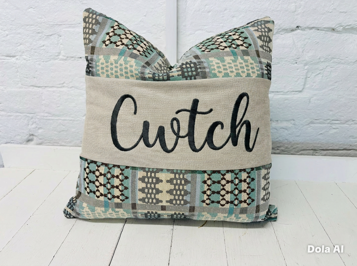 New Welsh Blanket Cushion. 16” Square Cwtch Cushion Personalised cushion