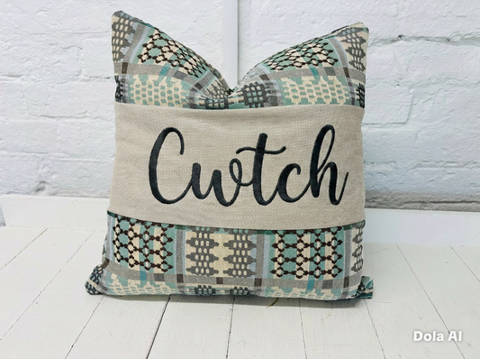 New Welsh Blanket Cushion. 16” Square Cwtch Cushion Personalised cushion