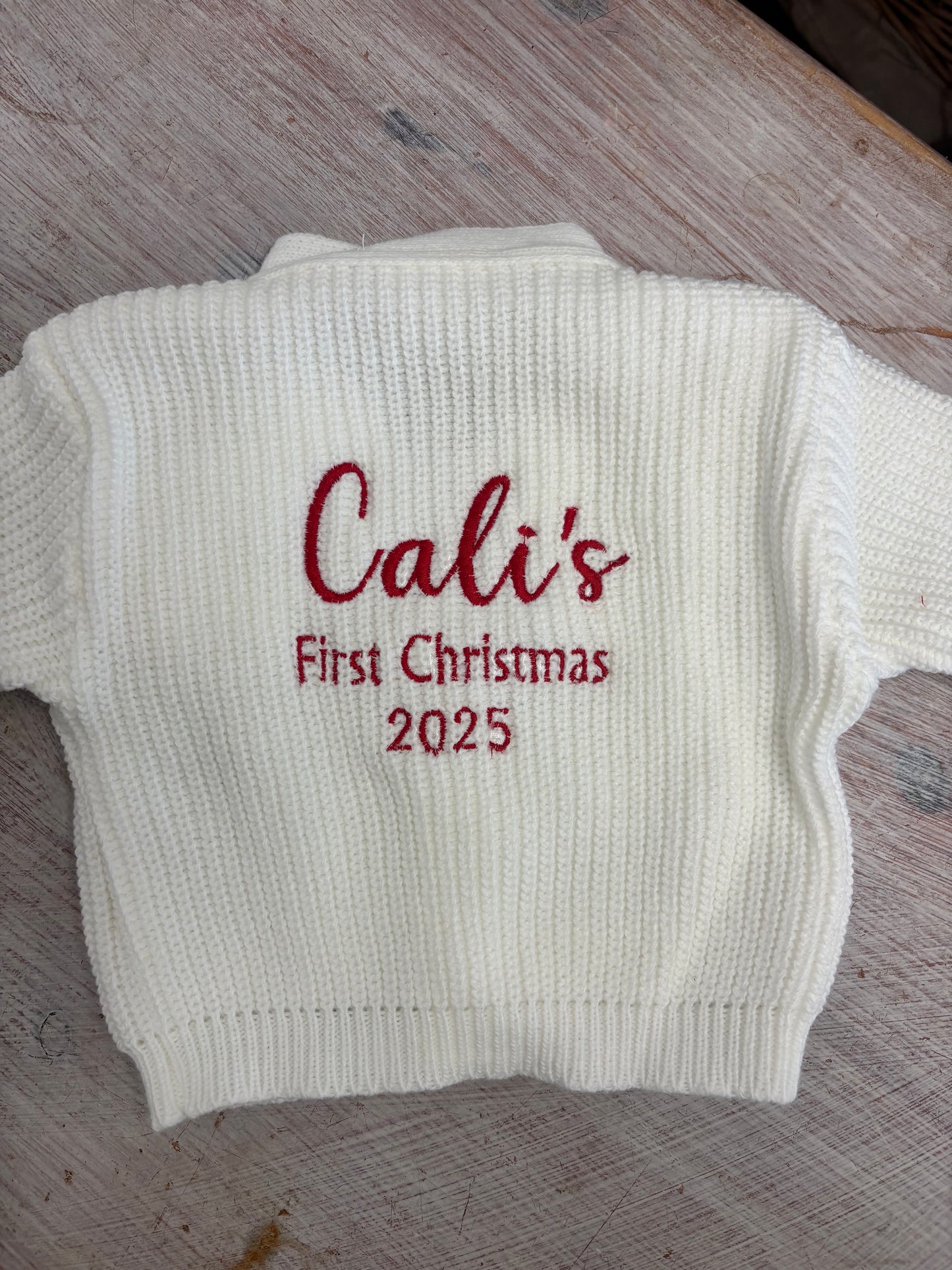 White Baby’s first Christmas Cardigan