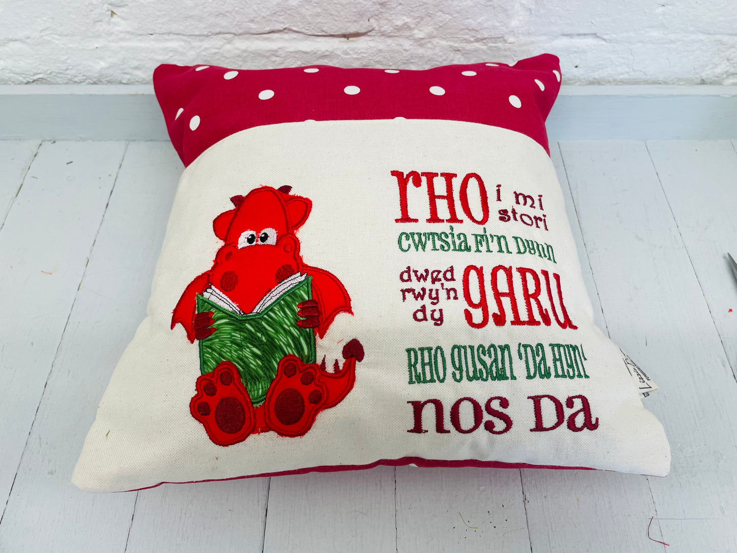 Red Dragon welsh Children's Reading Book Cushion.