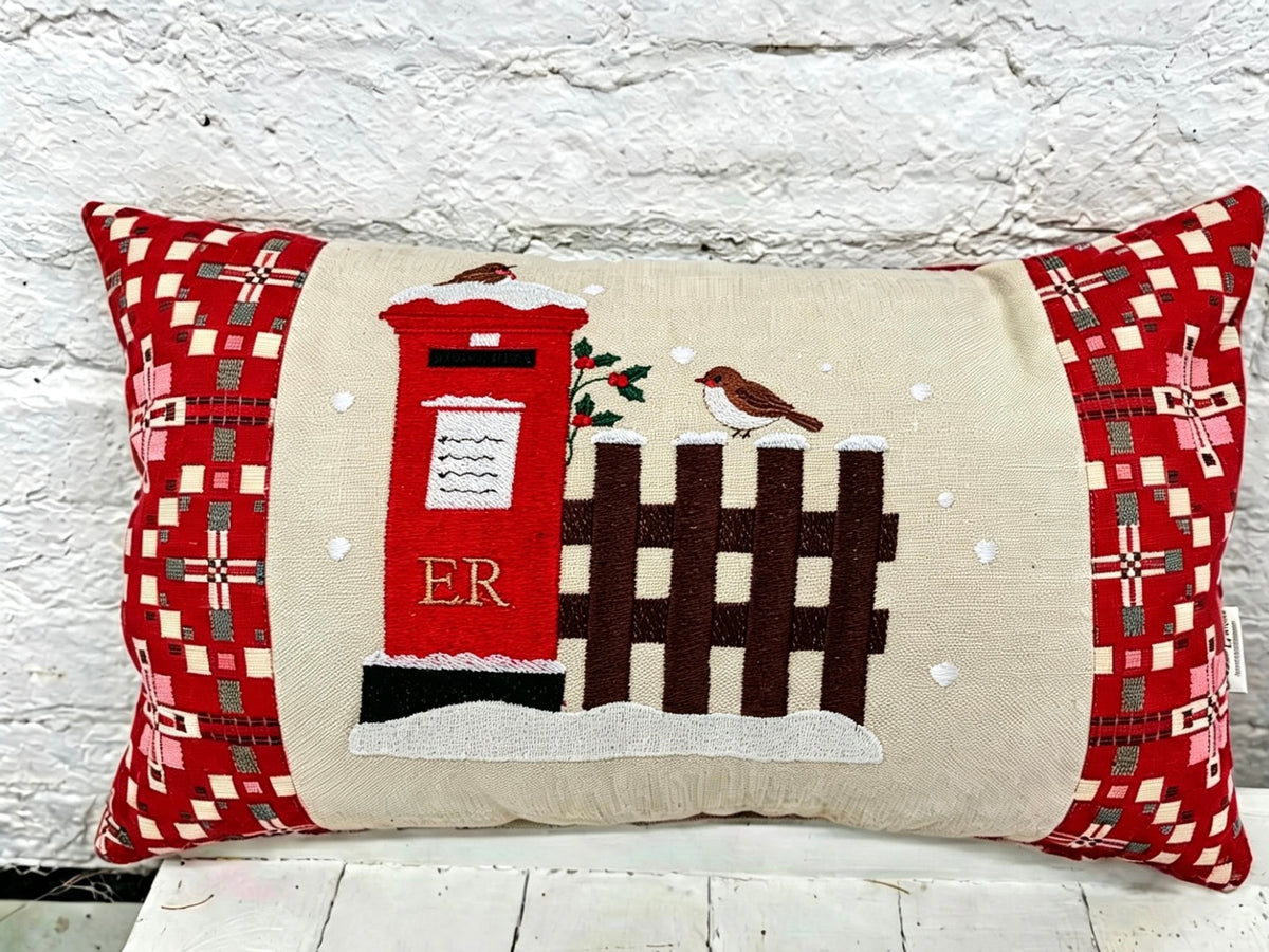 Christmas post box Vintage Cross Cushion