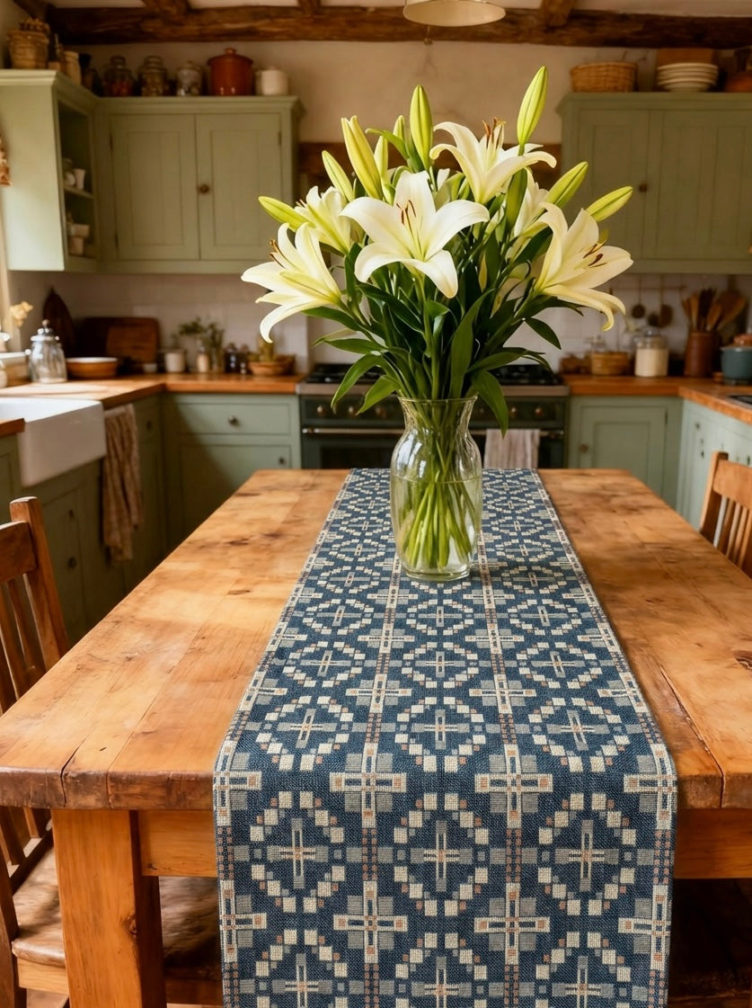 New Vintage Cross Table runner -Tapestry Table Runner