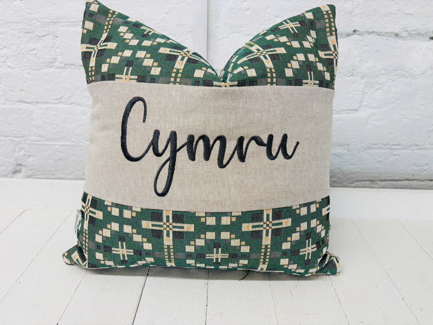 Vintage Cross Welsh Blanket Square Cushion-Personalised Cushion- Quote  Cushion