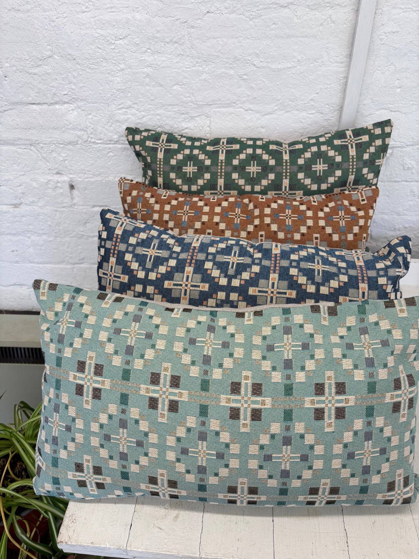 Vintage Cross Welsh Blanket Cushion- Plain Cushion
