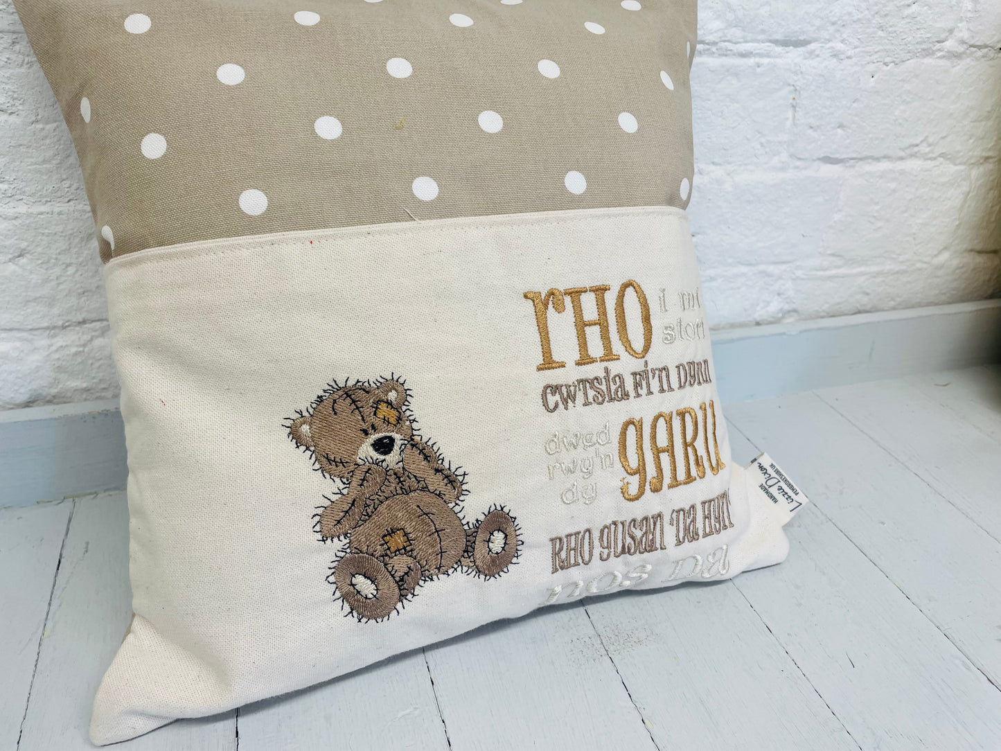 Tatty Teddy Welsh Children's Reading Book Cushion.