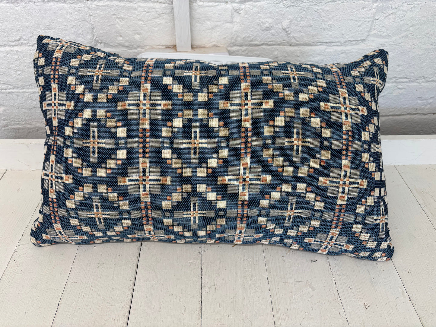 Vintage Cross Welsh Blanket Cushion- Plain Cushion