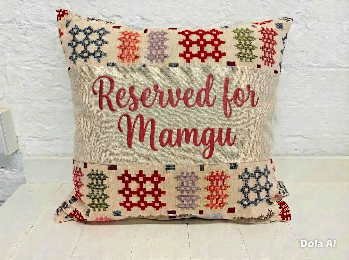 Welsh Blanket Mother's Day Gift, Personalised Cushion, Gift for Mum.