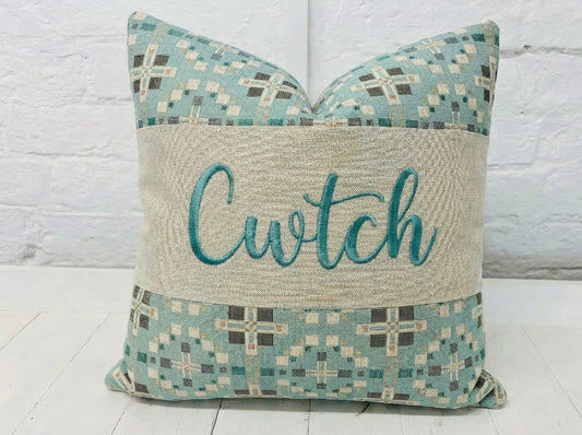 Vintage Cross Welsh Blanket Square Cushion-Personalised Cushion- Quote  Cushion