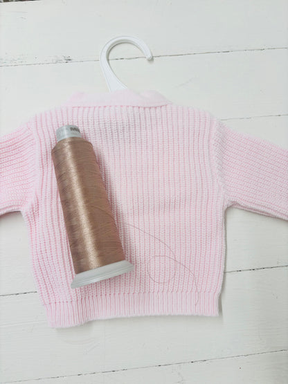 Pink Personalised Knitted Baby Cardigan
