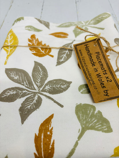 Autumn Leaf fabric Placemat (set of2)