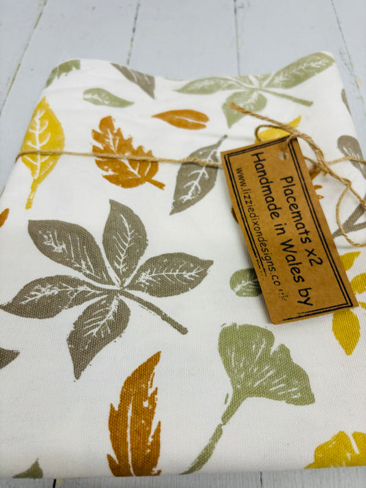 Autumn Leaf fabric Placemat (set of2)