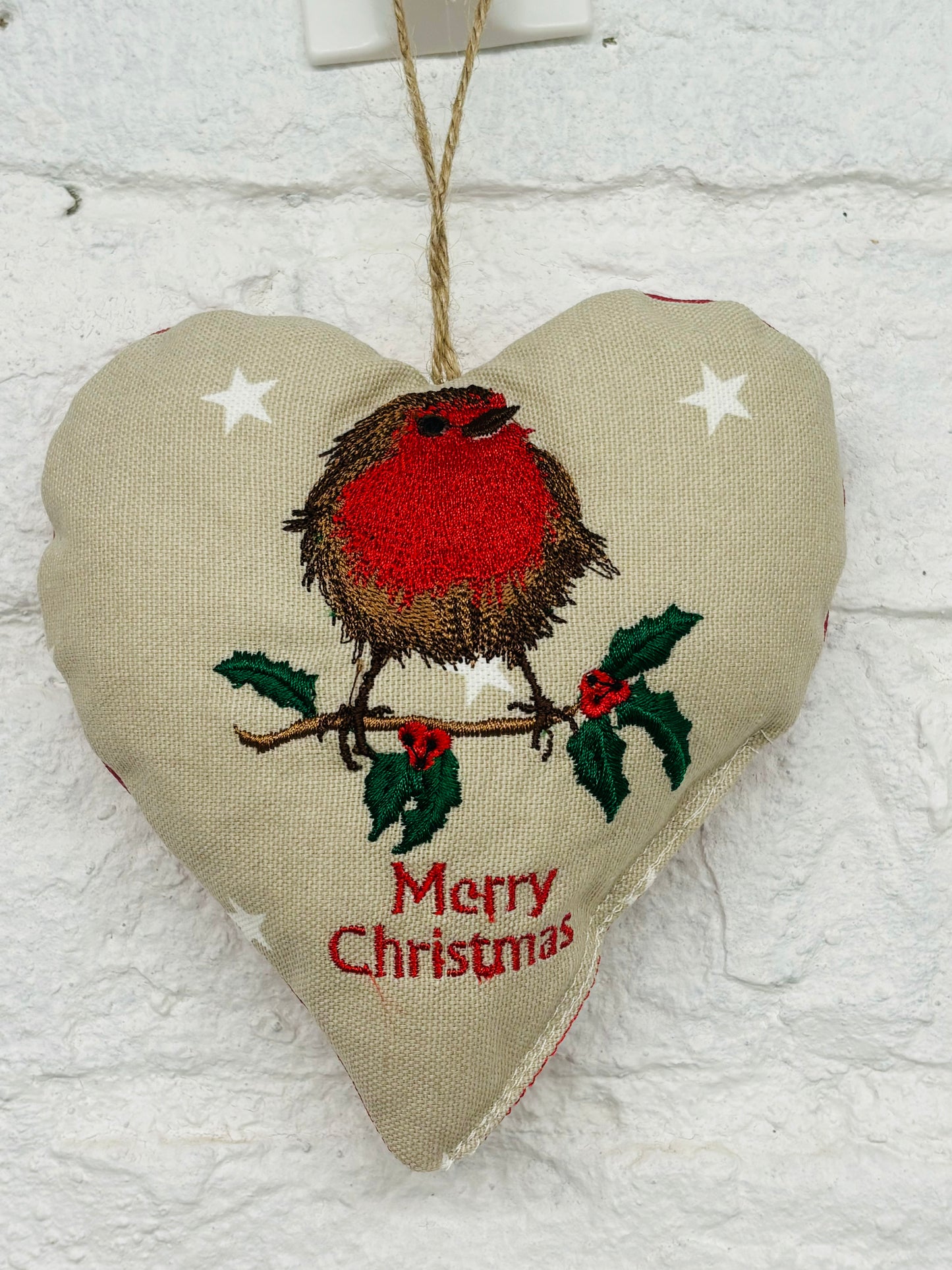 Christmas Robin Hanging Heart