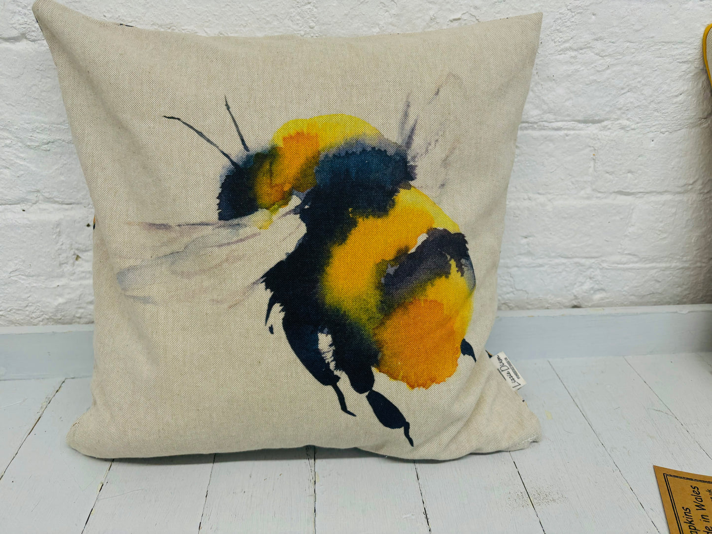 Large Square Bumble Bee Print Cushion