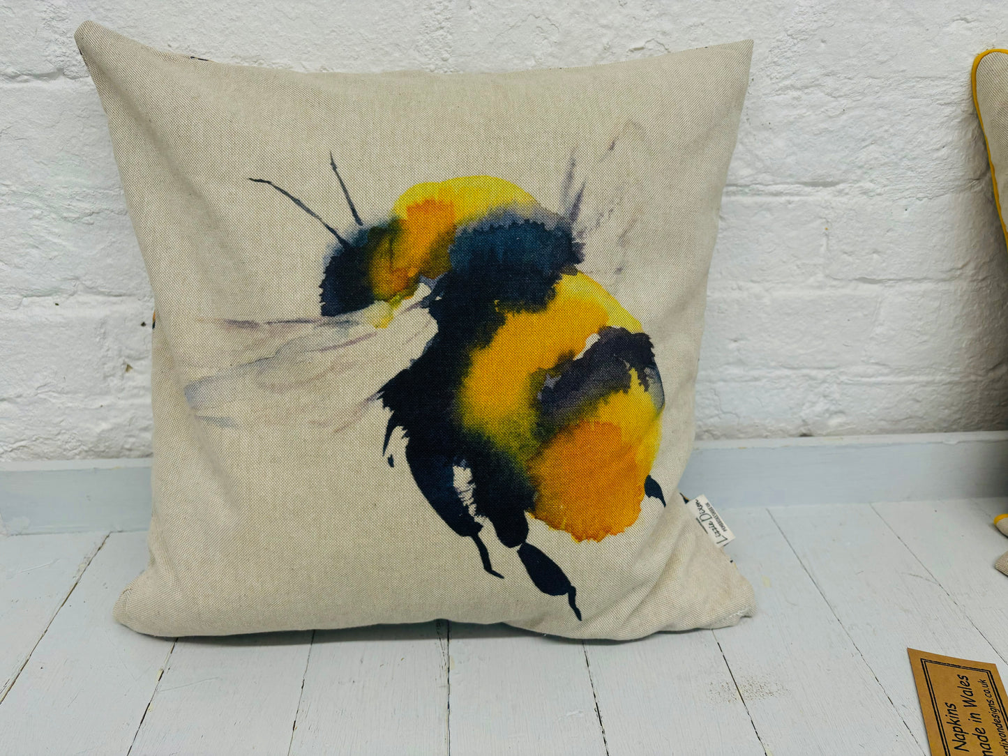 Large Square Bumble Bee Print Cushion