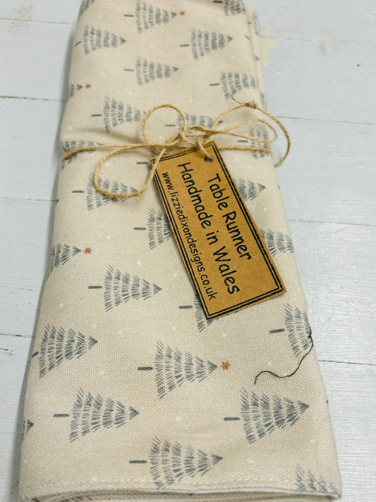 Christmas Napkins - Festive table- Father Christmas and Christmas Trees, Handmade festive Napkins - Fabric Napkins