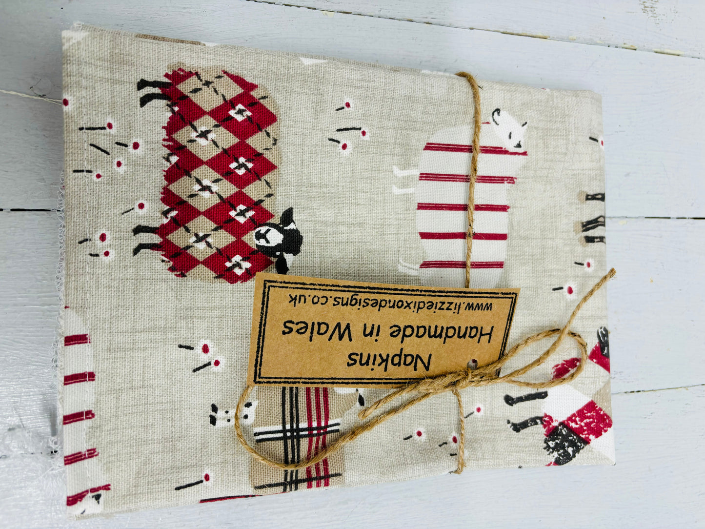 Sheep fabric Napkins -set of 2