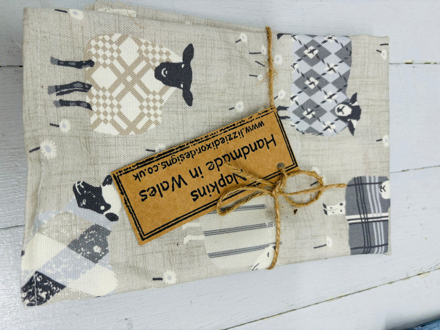 Sheep fabric Napkins -set of 2