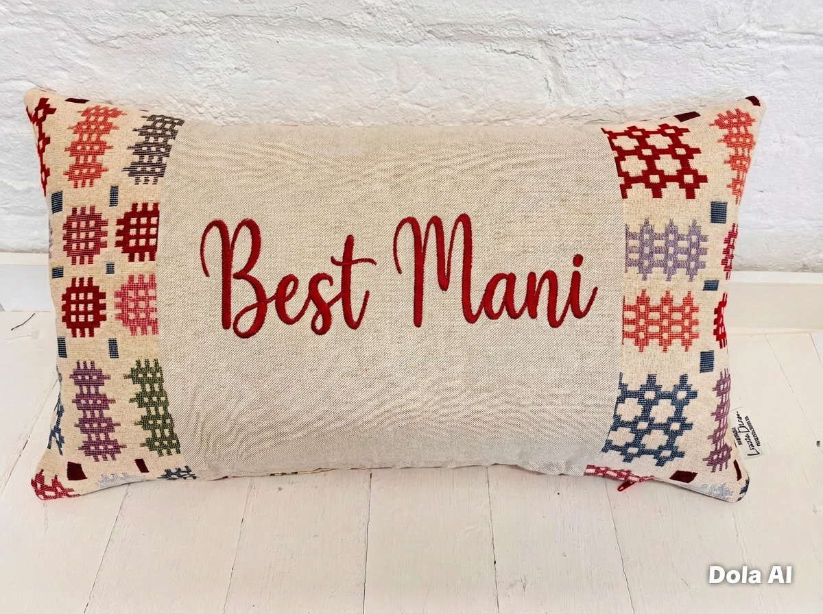 Welsh Blanket Mother's Day Gift, Personalised Cushion, Gift for Mum.