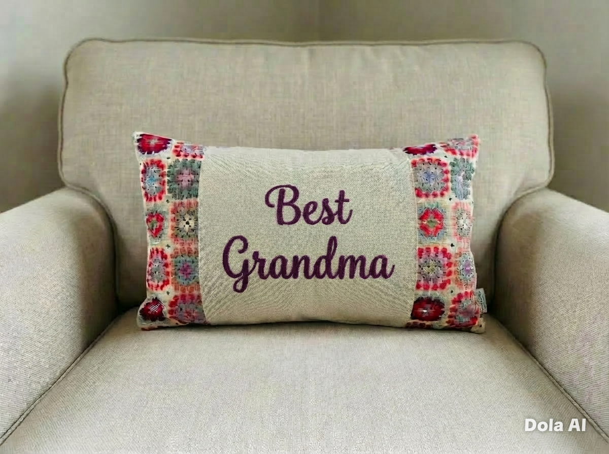 Granny Square Mother’s Day Cushion - Personalised Cushion