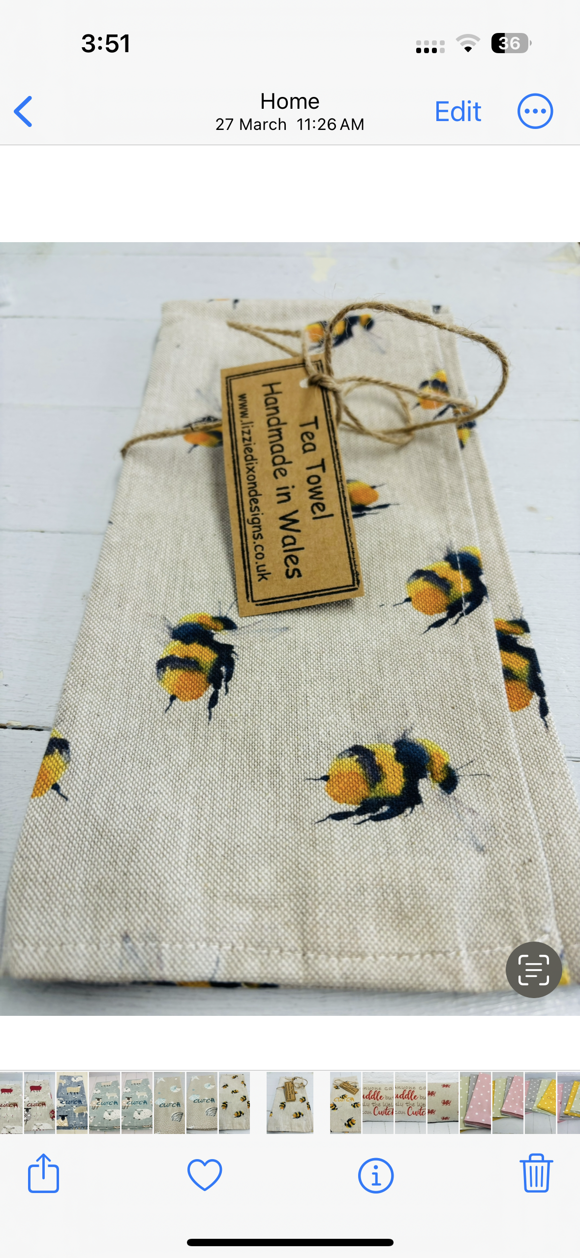 Bee Print Tea Towel