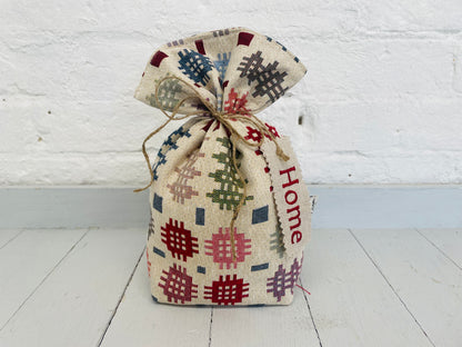 Welsh Blanket style Fabric Door Stop .