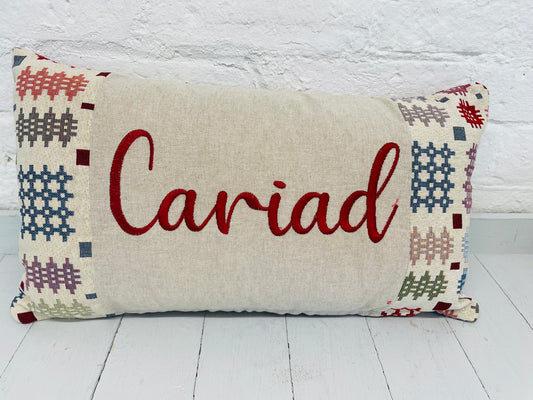 Welsh Blanket style Cushion- Cariad Rectangle   Cushion