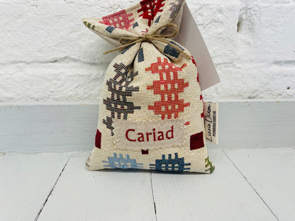 Welsh Blanket Style Lavender Bag with Tag