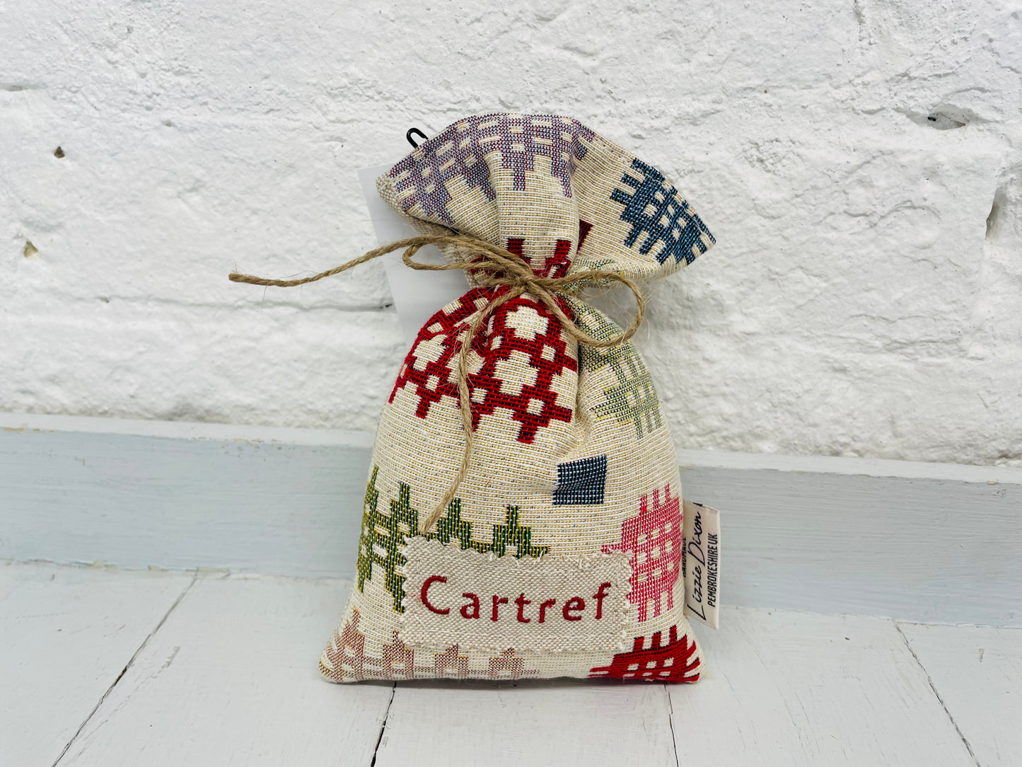 Welsh Blanket Style Lavender Bag with Tag