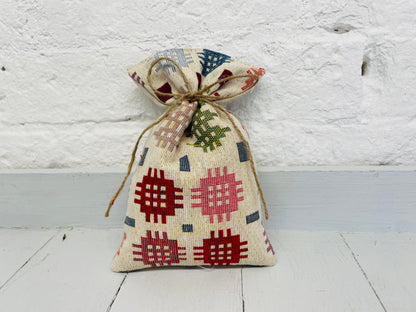 Welsh Blanket Style Lavender Bag with Tag