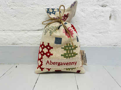 Welsh Blanket Style Lavender Bag with Tag