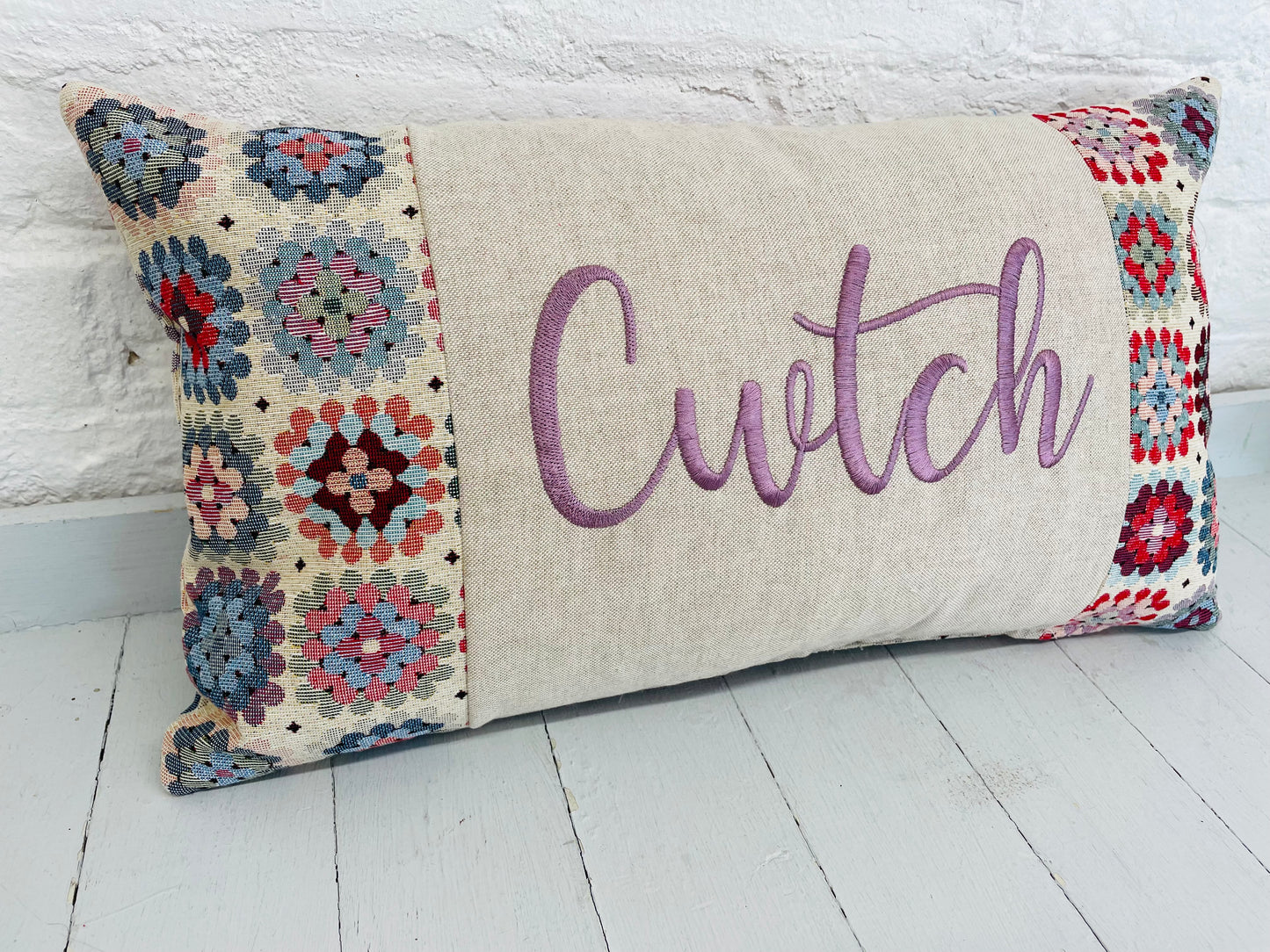 Cwtch Crochet style Cushion-Cwtch Rectangle  Cushion