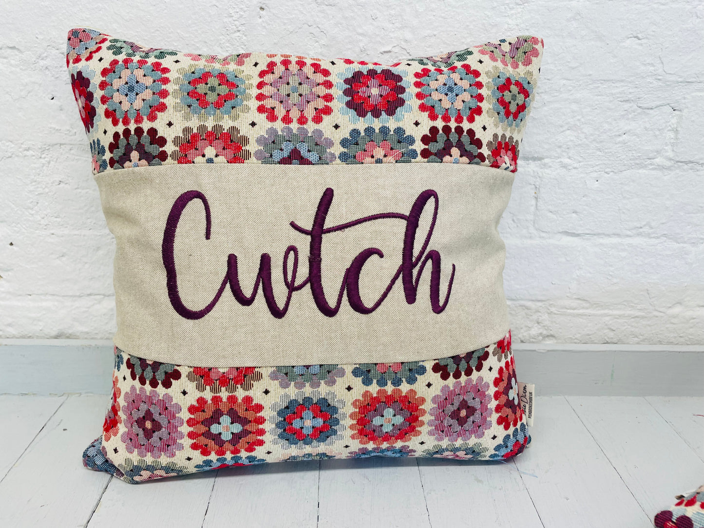 Cwtch Crochet style  Cushion- Square Cwtch Panel Cushion