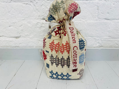 Welsh Blanket style Fabric Door Stop .