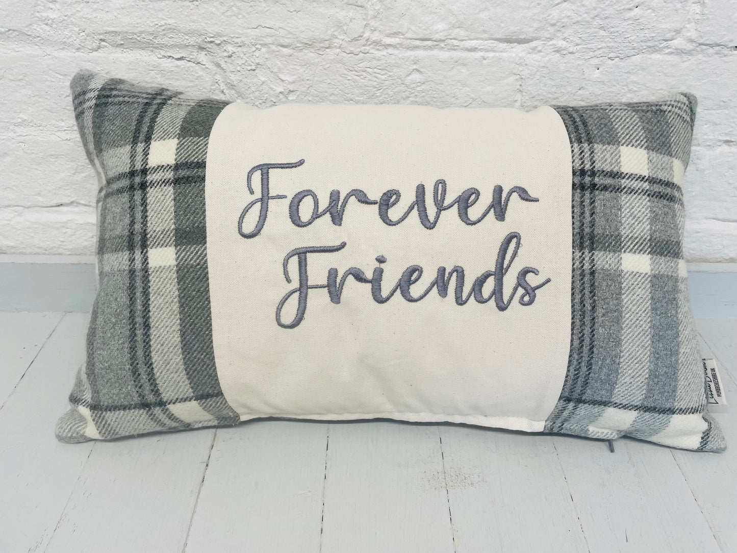 Welsh Quote Wool touch fabric cushion -Ffrind