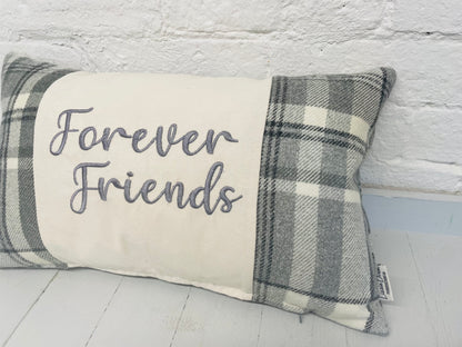 Welsh Quote Wool touch fabric cushion -Ffrind