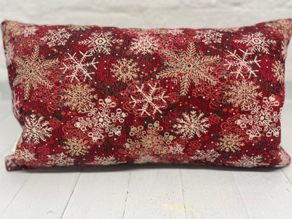 Festive Sheep Long Nadolig Llawen-Merry Christmas. Snow Flake Fabric