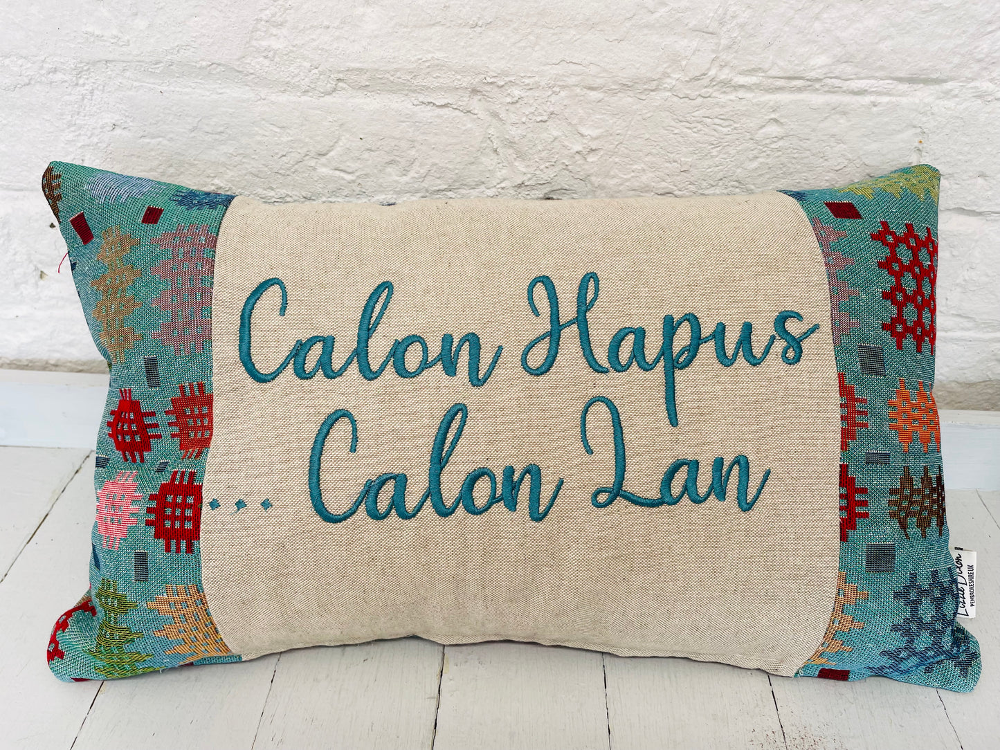 Welsh Quote- Teal Welsh Tapestry Blanket