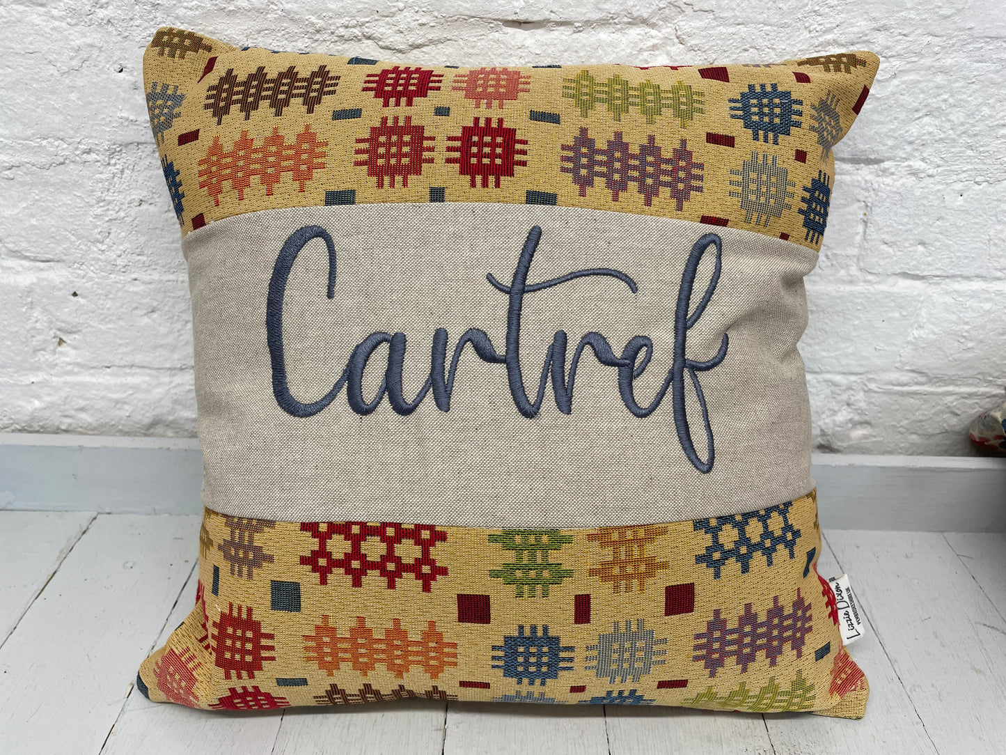 Welsh Blanket style  Cushion- Cartref Square Cushion