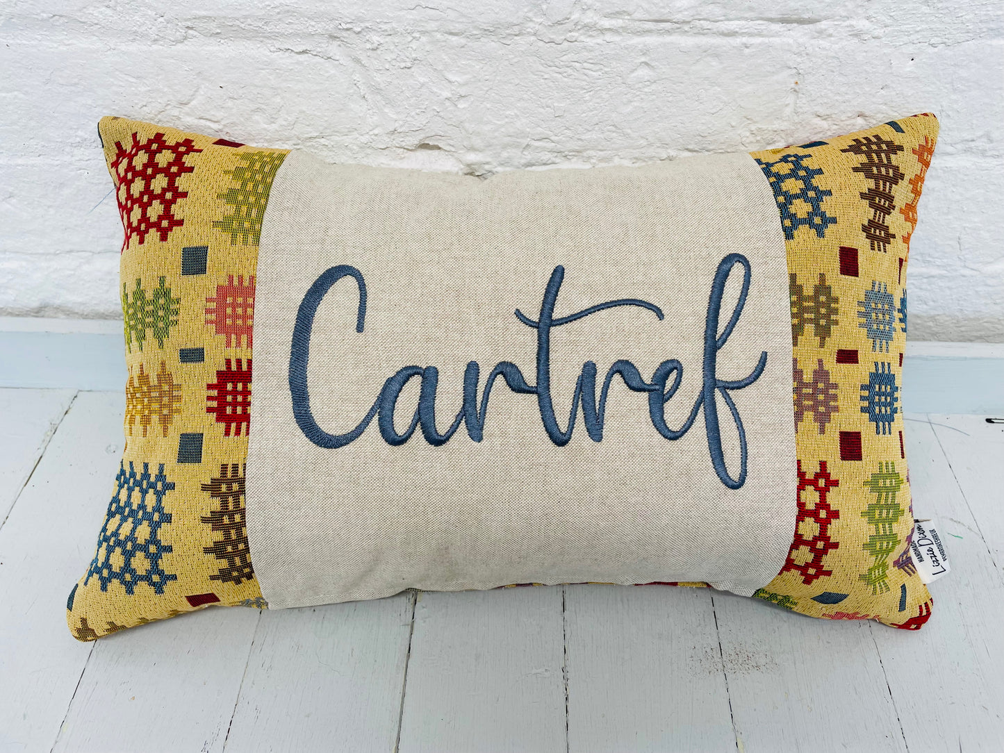 Welsh Blanket style  Cushion- Cartref Cushion