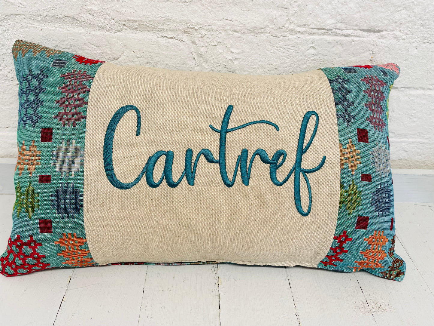 Welsh Blanket style  Cushion- Cartref Square Cushion