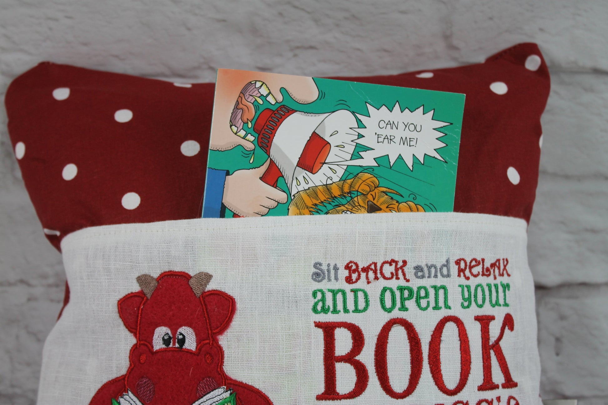 Book Buddy- Book Cushion Dragon Children's Reading Pillow~Personalised Dragon Pillow~Book Lovers Gift~Travel Pillow-Christmas gift ideas