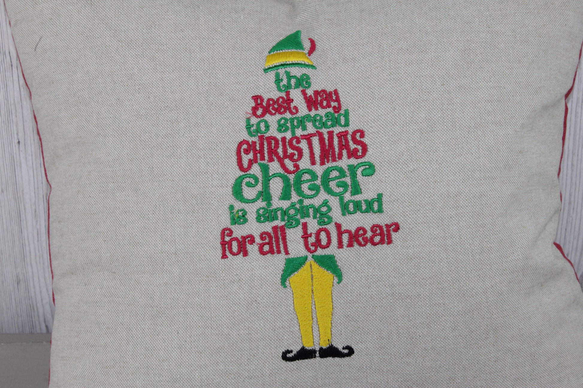 Buddy the Elf inspired Cushion. Festive Cushion -Best way to spread Christmas cheer. Christmas Cushion.